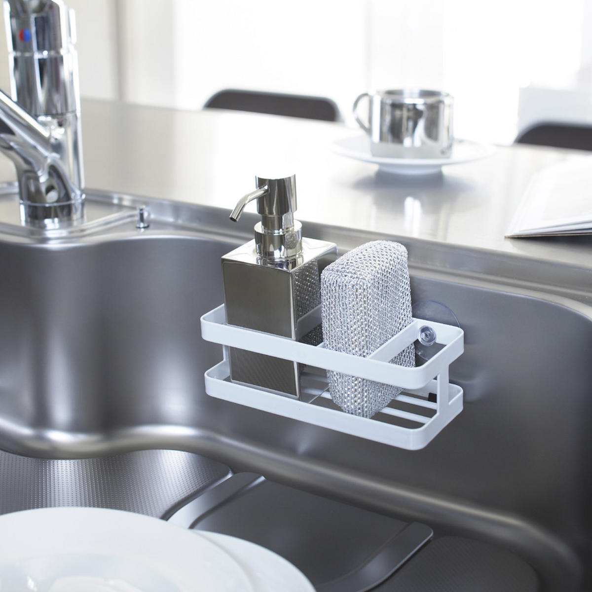 SPÜLMITTELHALTER Tower 6771 Weiß Metall 6/18/8 cm - Weiß, Metall (18/6/8cm) - Yamazaki