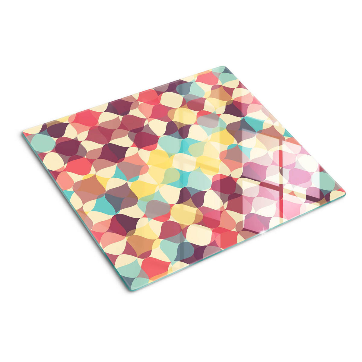 GLASPLATTE 60x52 cm Geometrische Figuren - Multicolor, Glas (60/0.4/52cm) - TULUP