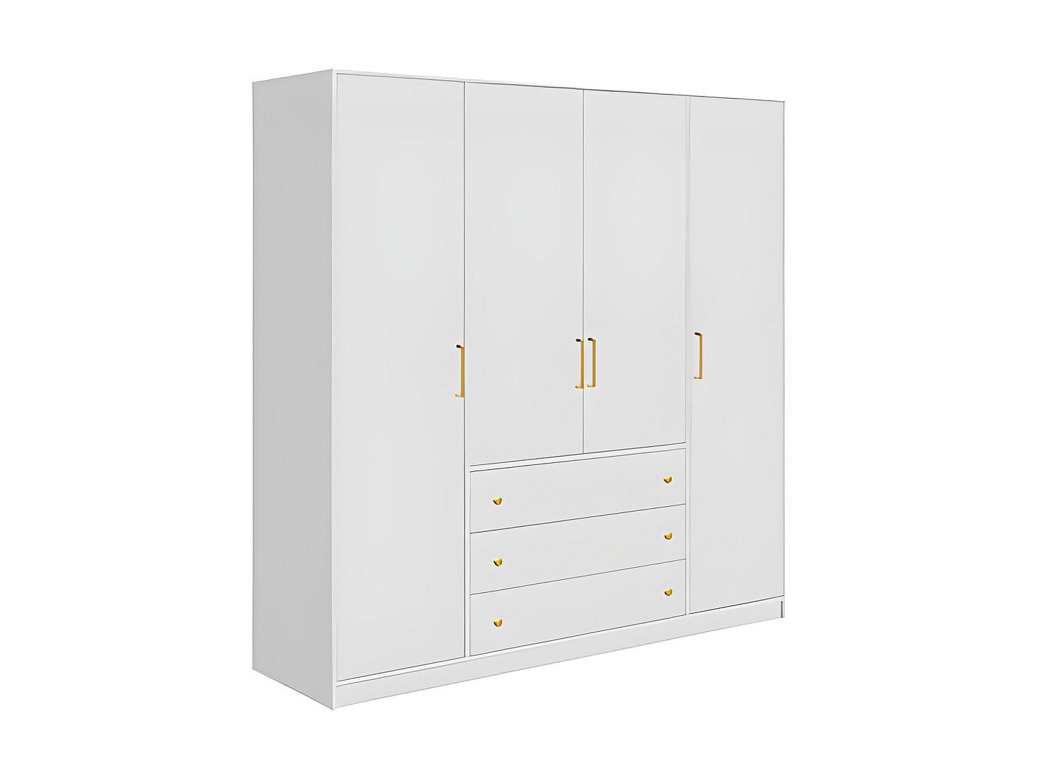 KLEIDERSCHRANK - 196 cm x 58 cm - Holz, Platte - Weiß - LIZANDRO - Weiß, Holz (196/200/58cm) - Vente-Unique