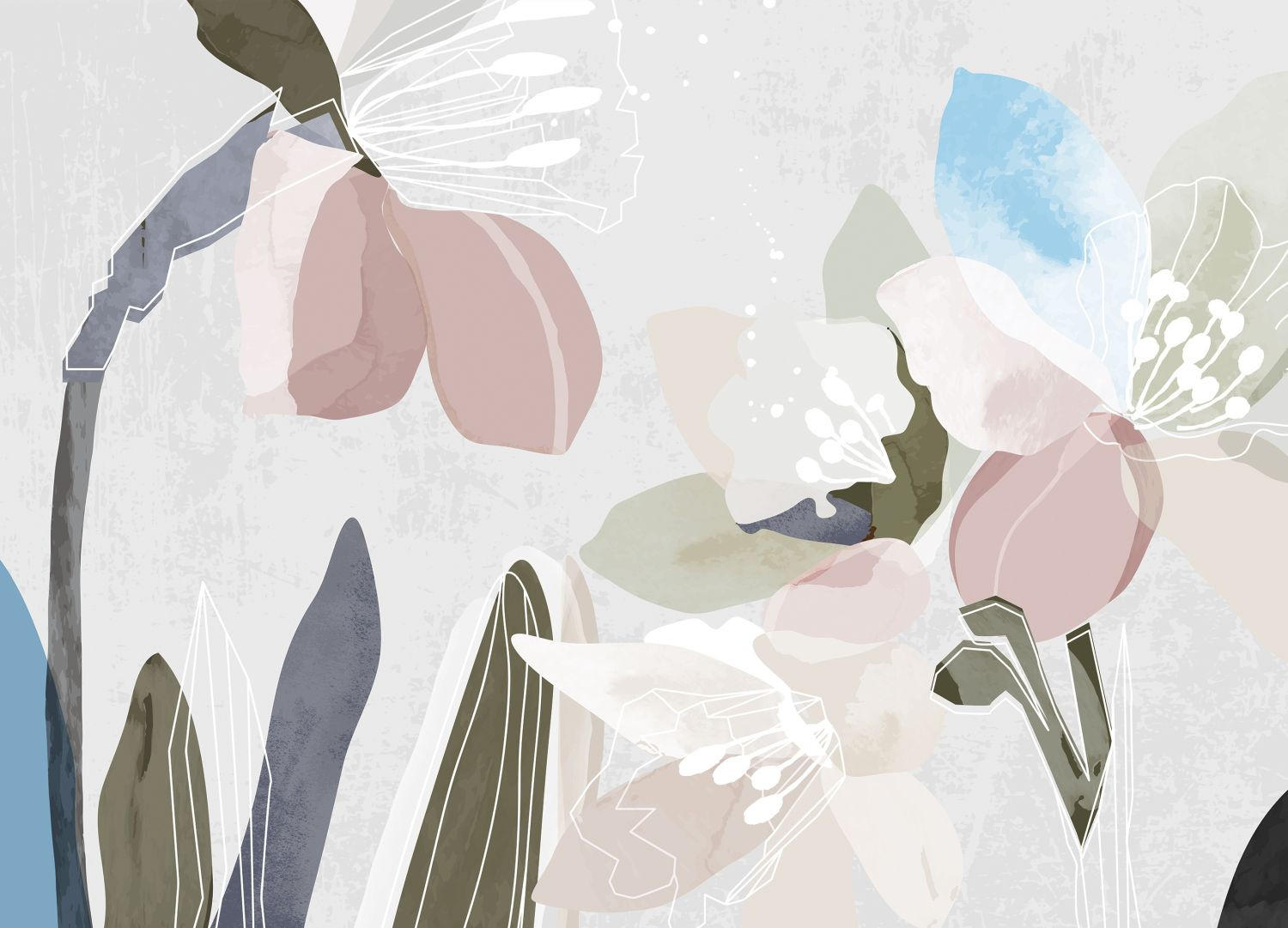 FOTOTAPETE Blumenmuster 270 x 375 cm - Multicolor, Papier (270/375cm) - Sanders & Sanders
