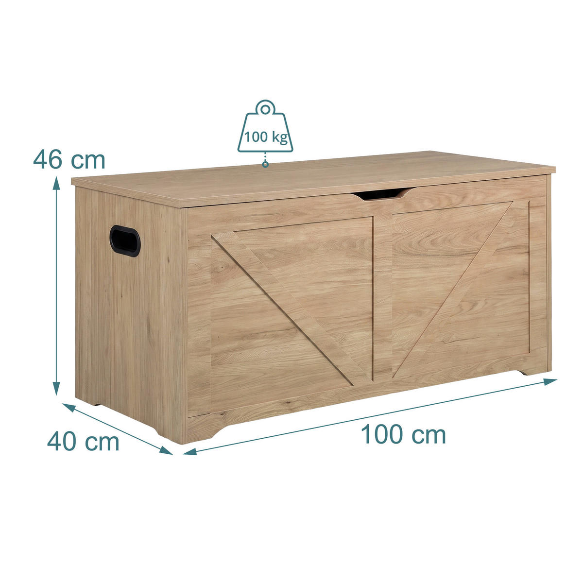 SITZBANK Hellgrau mit Stauraum - Grau, Holzwerkstoff (100/46/40cm) - Relaxdays