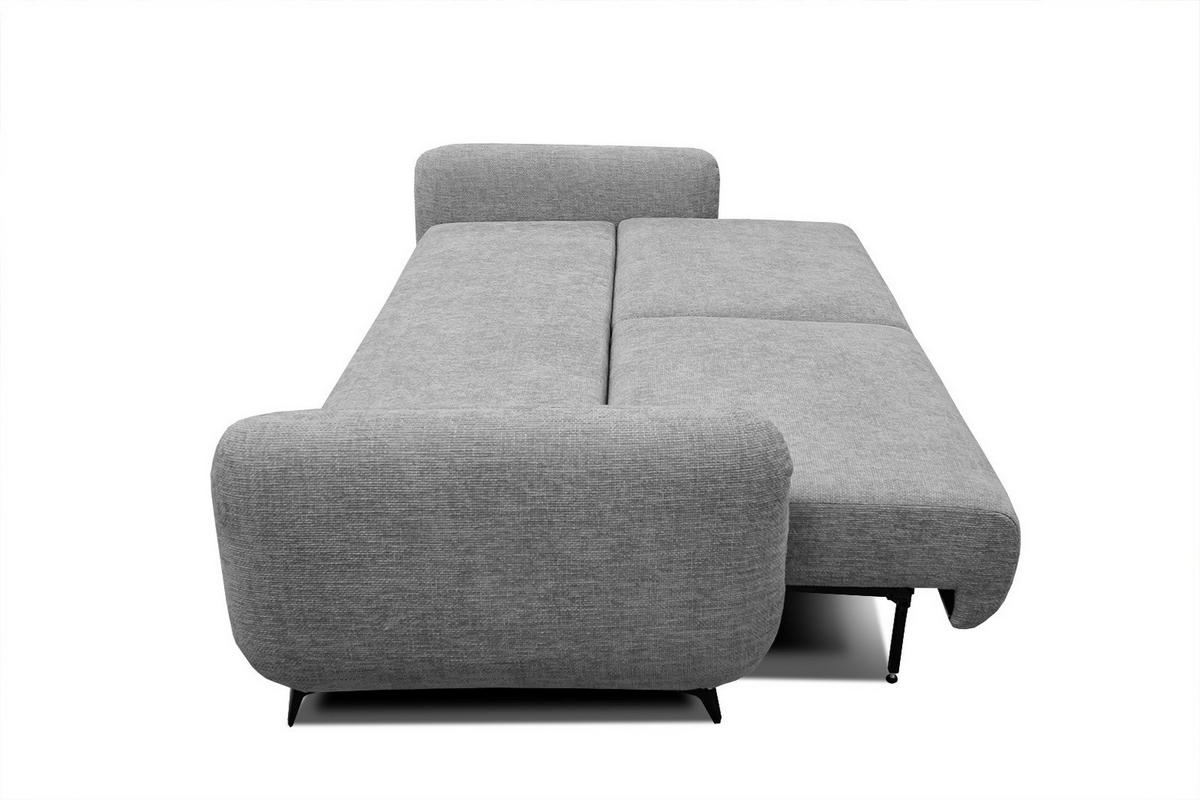 SOFA DRAKE 3-Sitzer mit Schlaffunktion, grau - Braun/Grau, Holz/Textil (232/90/107cm) - Courtois Laville
