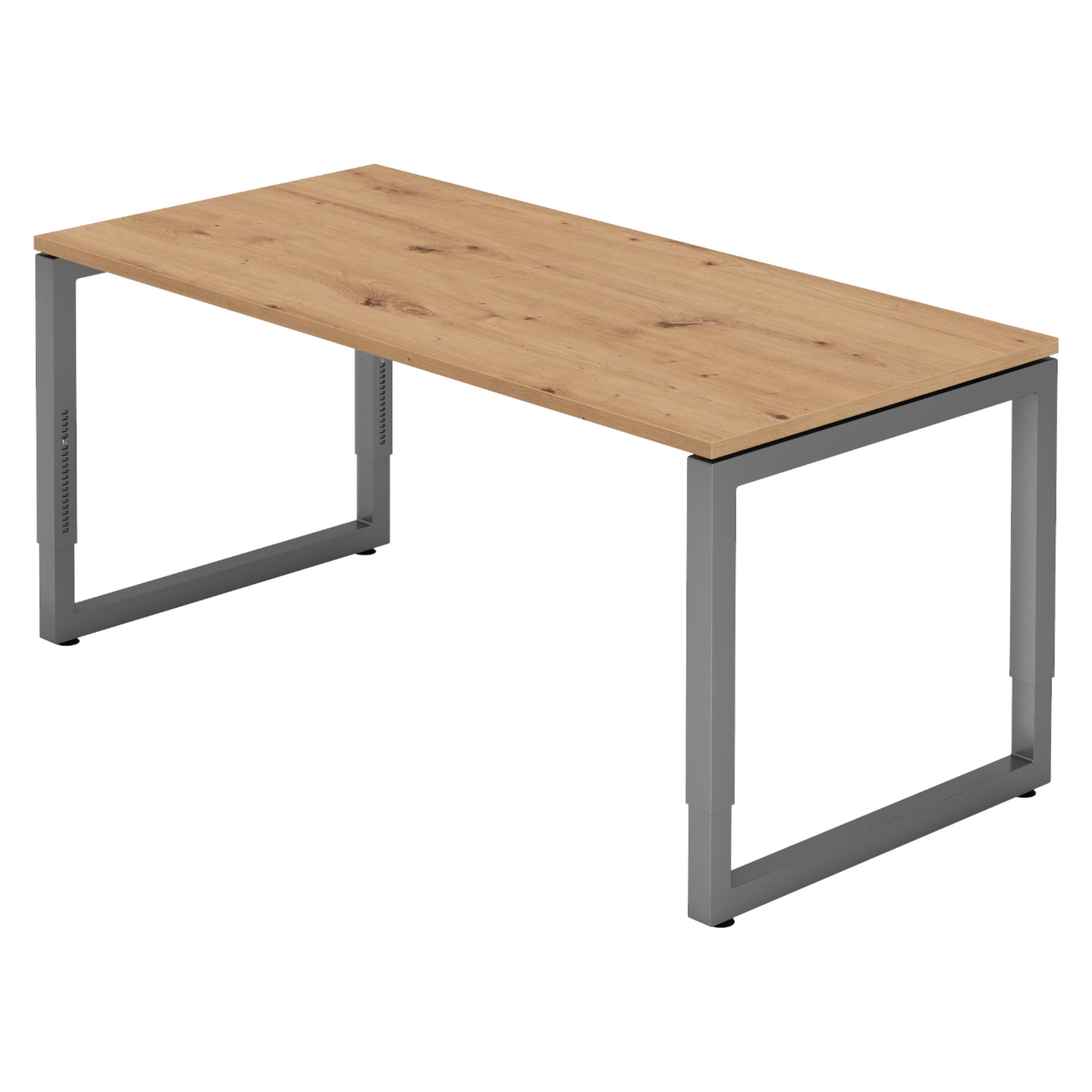 SCHREIBTISCH Serie-R 80/160/74 cm in Wildeiche/Graphitfarben - Wildeiche/Graphitfarben, Holzwerkstoff (80/160/74cm) - bümö