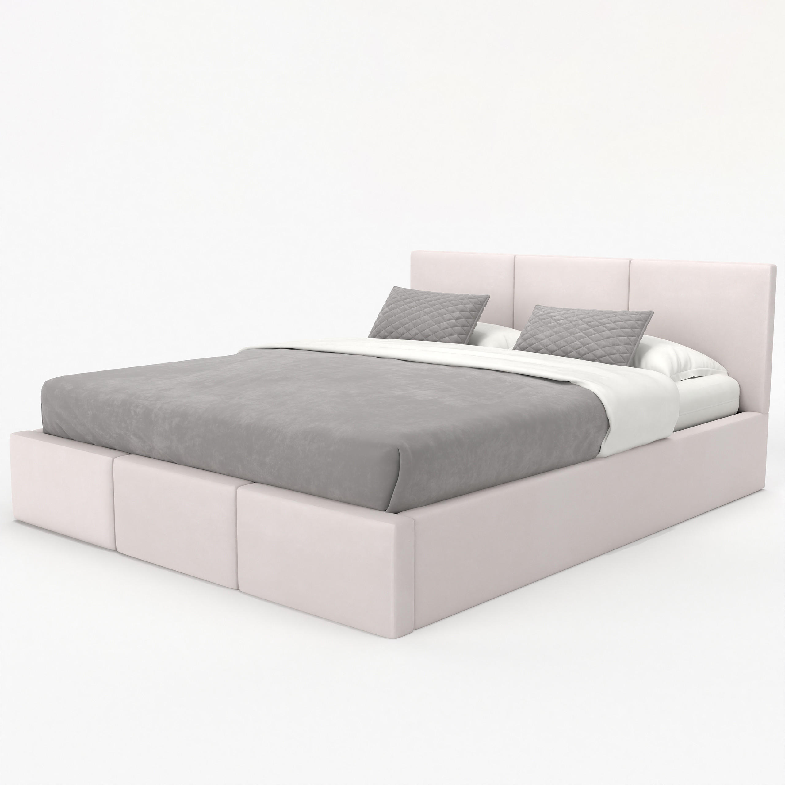 POLSTERBETT mit Stauraum Creme 180x200cm Kopfteil 88cm - Creme, Holzwerkstoff/Textil (180/200cm) - Muralo