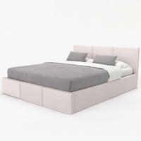 POLSTERBETT mit Stauraum Creme 120x200cm Kopfteil 88cm - Creme, Holzwerkstoff/Textil (120/200cm) - Muralo