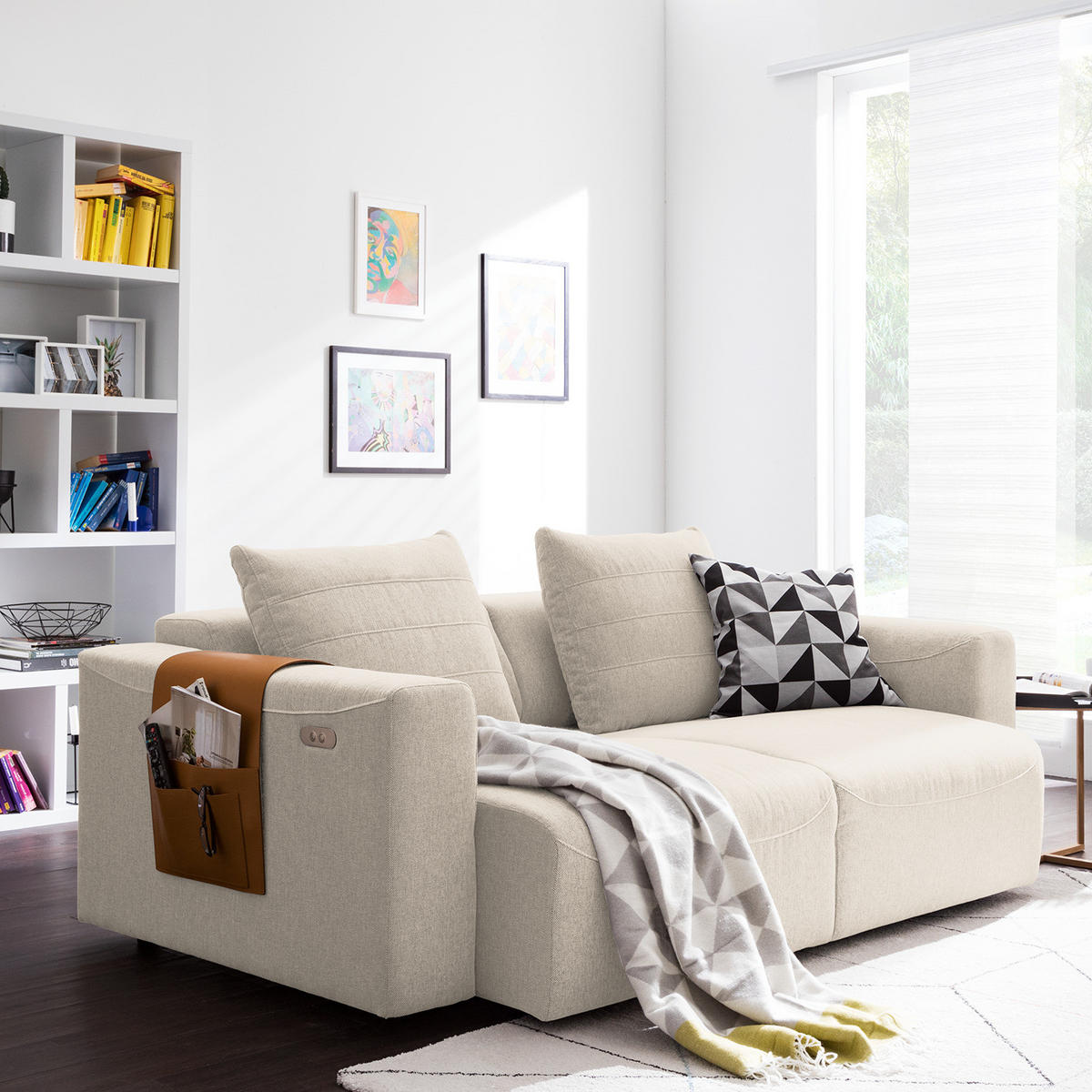 2,5-SITZER SOFA - Webstoff - Beige, Textil (199/83/100cm) - home24