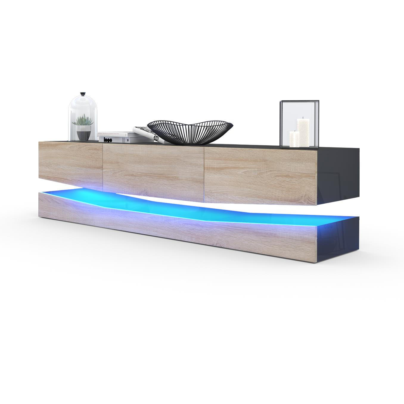 Vladon Lowboard Eiche San Remo 178x48x39 cm