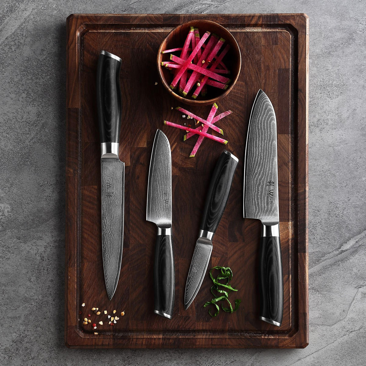 MESSERSET 4-tlg. 8–18 cm - Schwarz, Metall - Wakoli