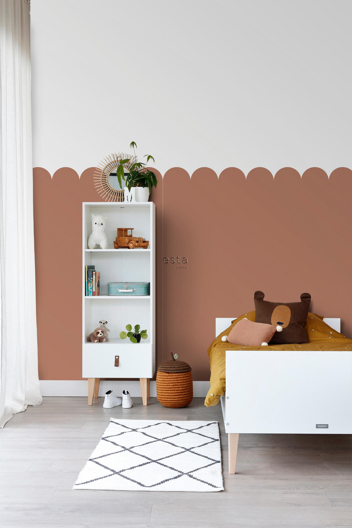 FOTOTAPETE halbhohe Wandverkleidung 100 x 279 cm - Terracotta, Papier (100/279cm) - ESTAhome
