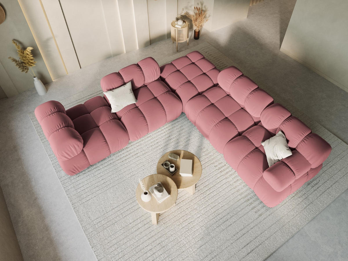 POUF Bellis aus Samt rosa - Pink, Textil (94/39/94cm) - Micadoni