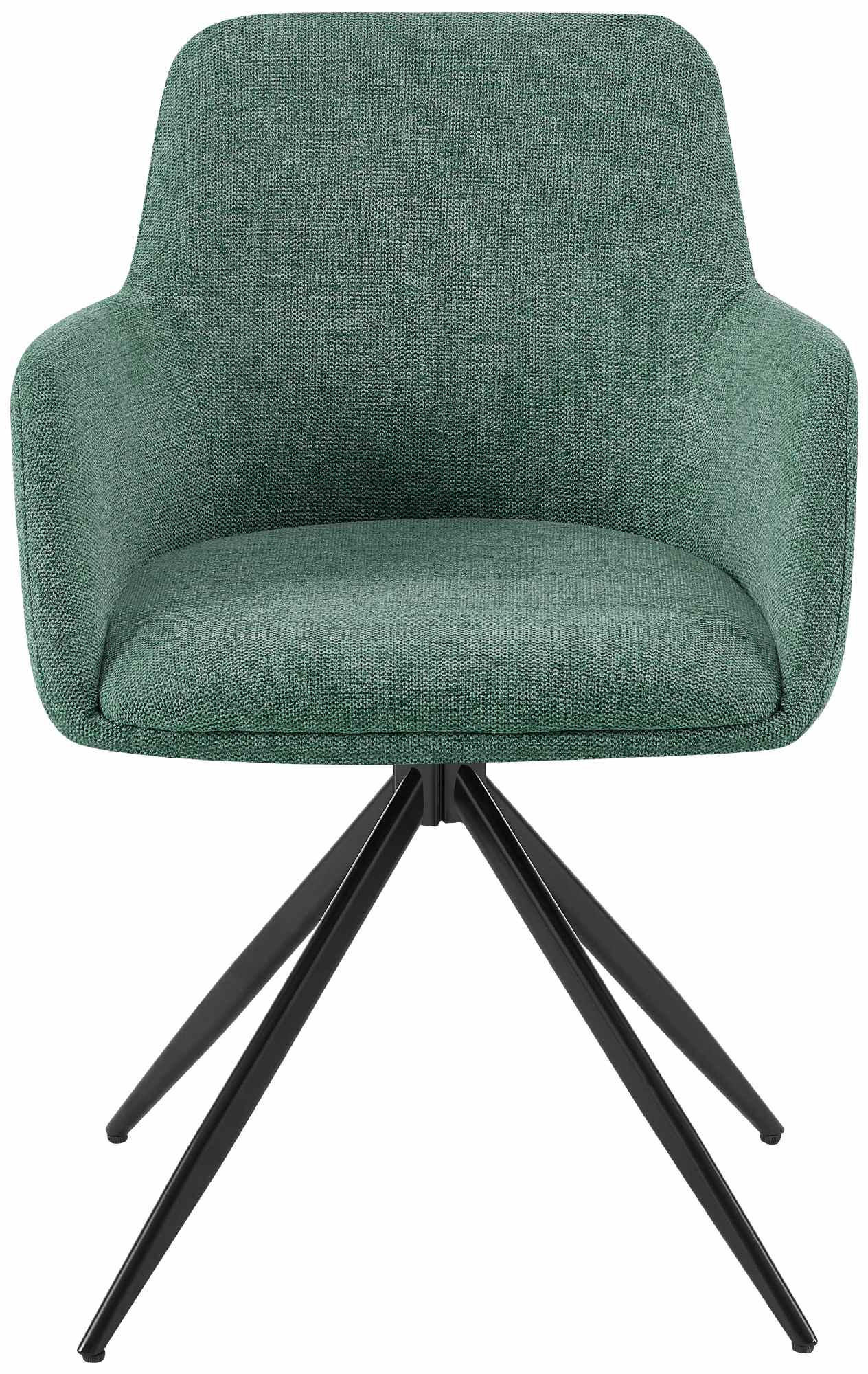 ESSZIMMERSTUHL 2er Set Pelon Stoff Grün Wohnzimmerstuhl - Grün, Textil (56/81/62cm) - DELUKE