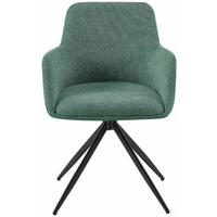 ESSZIMMERSTUHL 2er Set Pelon Stoff Grün Wohnzimmerstuhl - Grün, Textil (56/81/62cm) - DELUKE