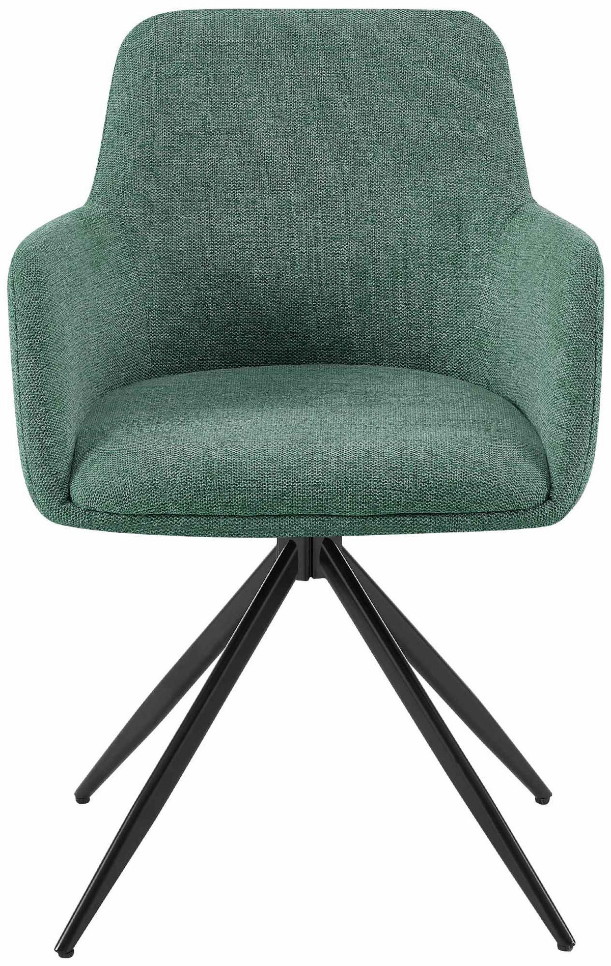 ESSZIMMERSTUHL 2er Set Pelon Stoff Grün Wohnzimmerstuhl - Grün, Textil (56/81/62cm) - DELUKE