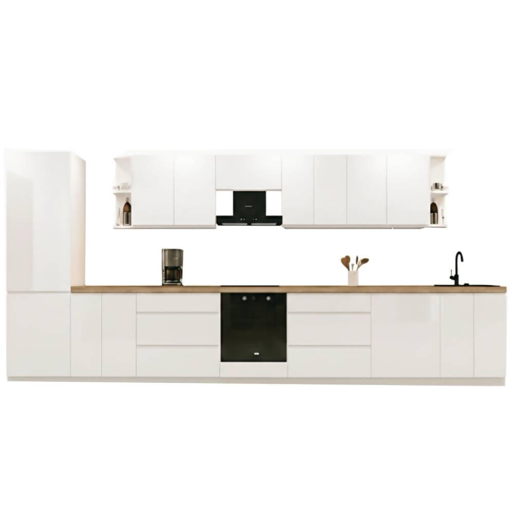 KÜCHENZEILE 460 cm - Aspen KA9-M460 - in Weiß/Hochglanz - Weiß Hochglanz, Holz (460/212/58cm)