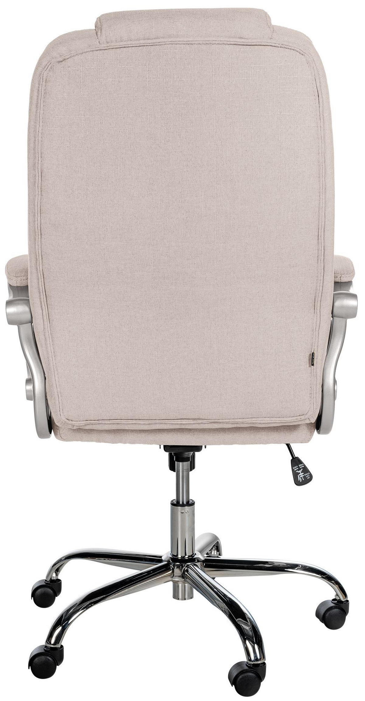 CHEFSESSEL Stoff Creme - Chromfarben/Creme, Textil/Metall (66/113/70cm) - CLP