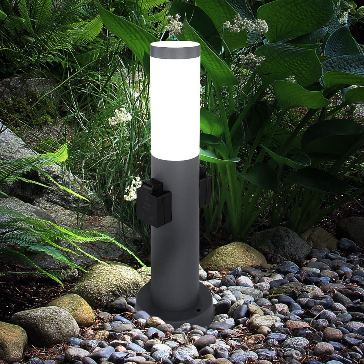 LED WEGELEUCHTE Edelstahl Anthrazit BOSTON - Anthrazit, Metall (12.7/12.7/45cm)