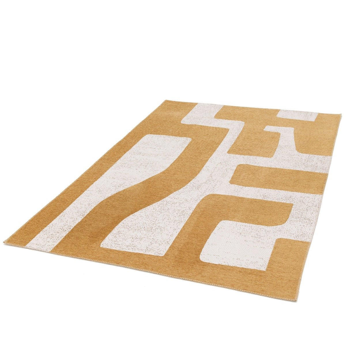 ZEITGENÖSSISCHER Teppich 100% recycelt gelb - Gelb, Textil (120/170cm) - AFK Living