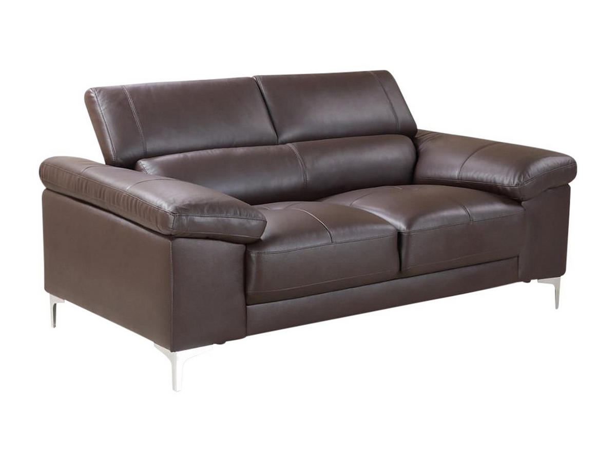 LEDERSOFA 2-Sitzer - Braun - SOLANGE - Braun, Leder (176/73/103cm) - Vente-Unique