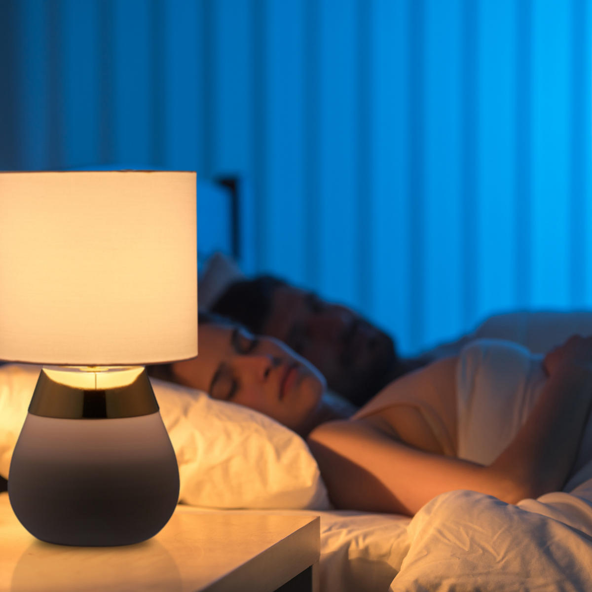 TISCHLAMPE - Weiß, Kunststoff/Textil (18/18/33cm) - Relaxdays