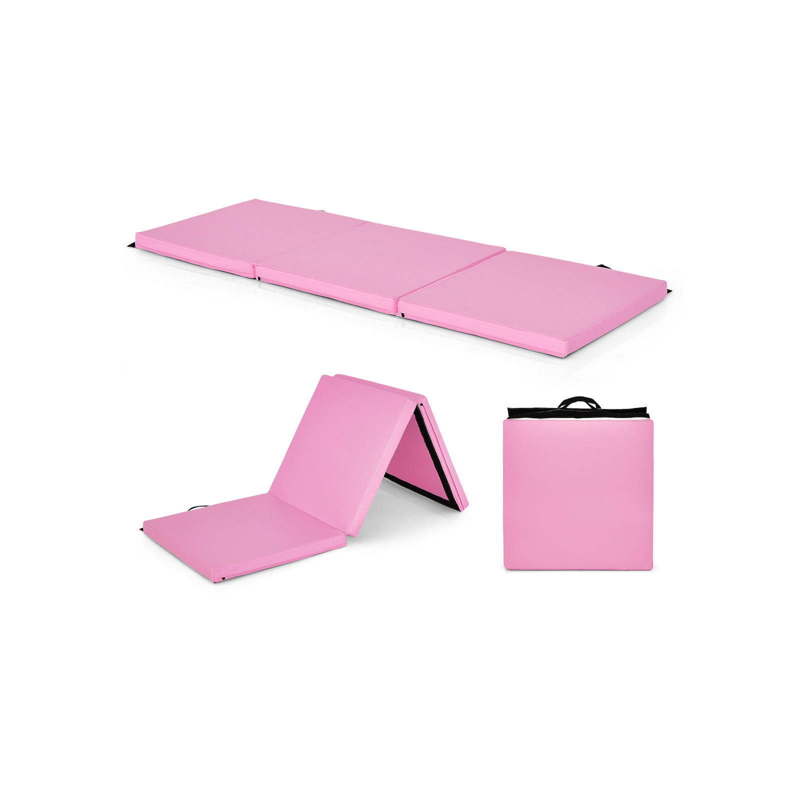 ÜBUNGSMATTE Rosa - Pink, Leder (60/180cm) - COSTWAY