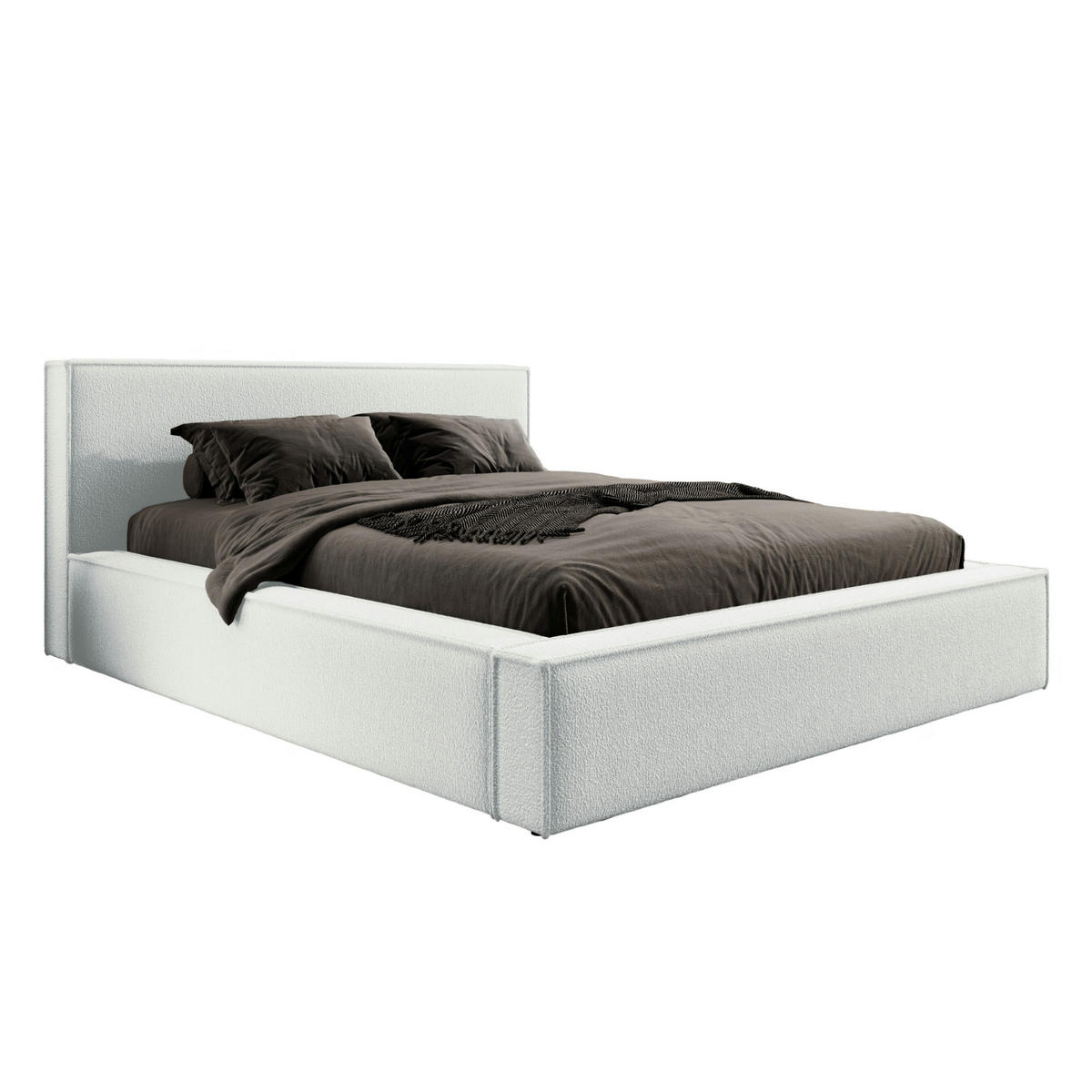POLSTERBETT mit Bettkasten Salby 200x200 cm, Creme - Creme, Textil (200/200cm) - Meblito