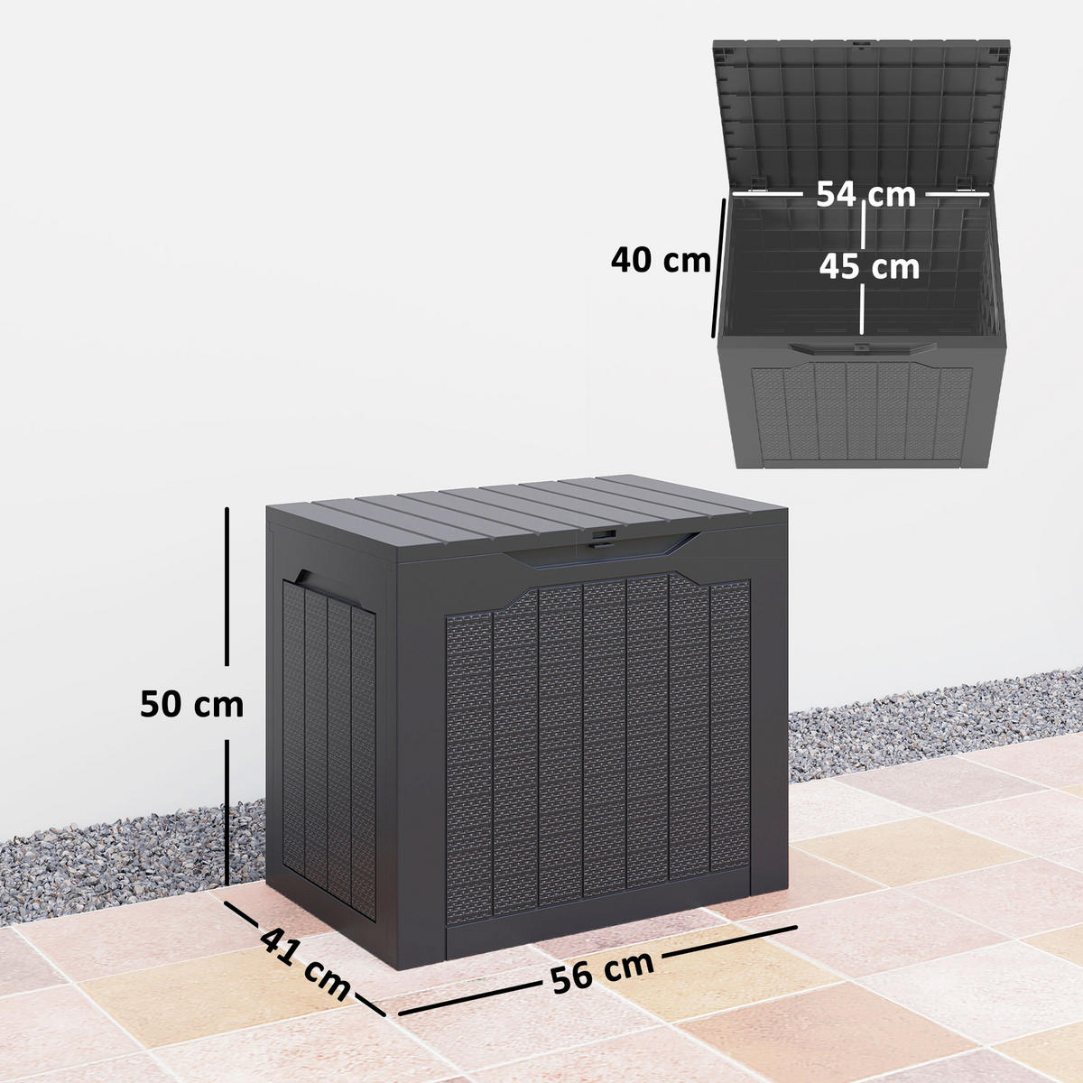 KISSENBOX DE-18678 Schwarz - Schwarz, Kunststoff (41/50/56cm) - ComfortXL