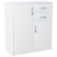 KOMMODE 2-türig Weiß 74/35/85 cm mit 2 Schubladen - Weiß, Holzwerkstoff (74/85/35cm) - Matkam Möbel