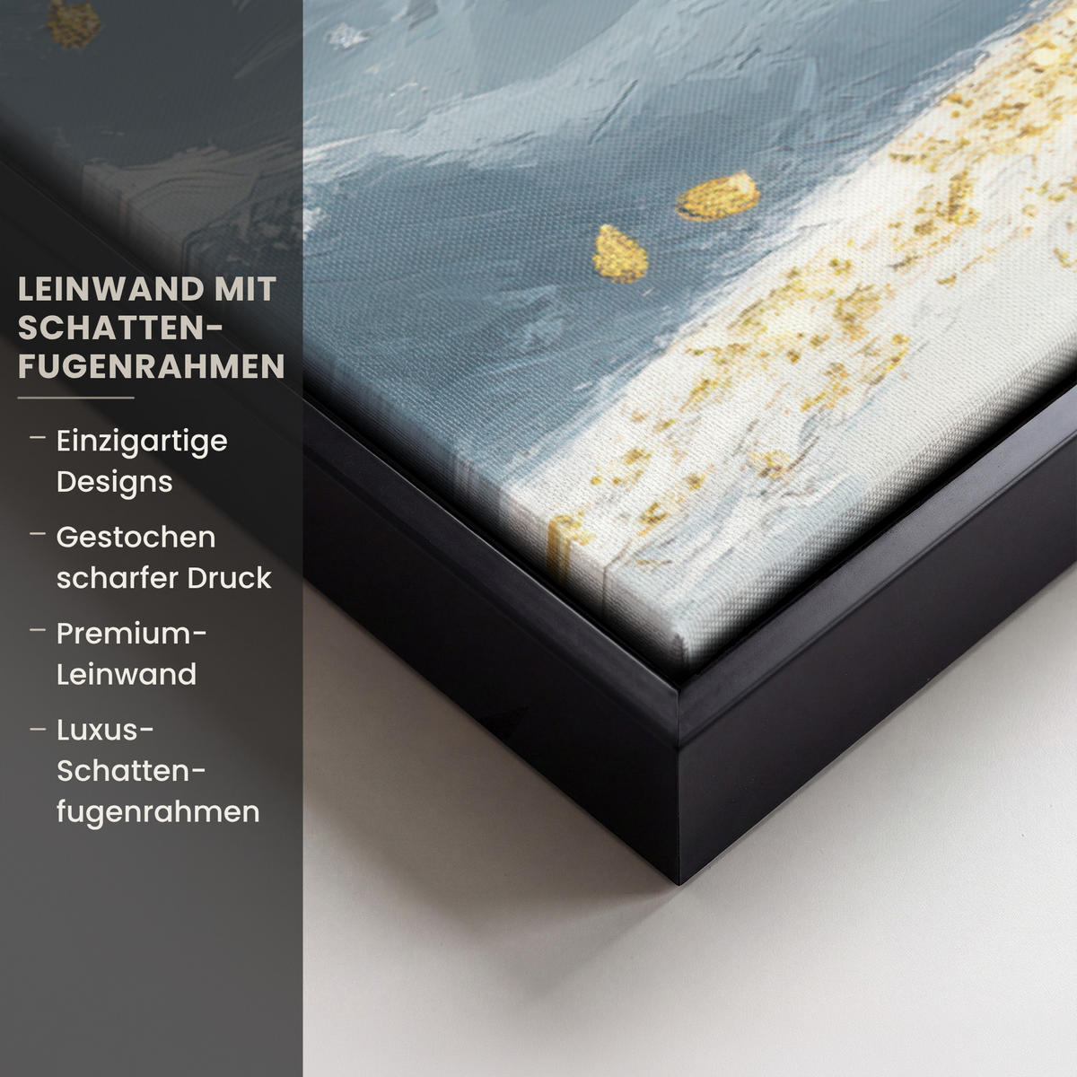 LEINWAND Bilder mit Rahmen - Baum - Winter - Baum des Lebens - Modern - Gold - 100x70 - Goldfarben, Textil (100/70cm) - MuchoWow