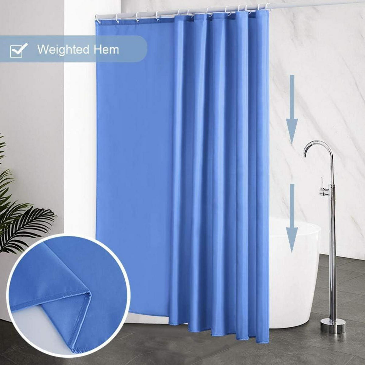 DUSCHVORHANG Textil Blau 200 x 200 cm - Blau, Textil (200/200cm)