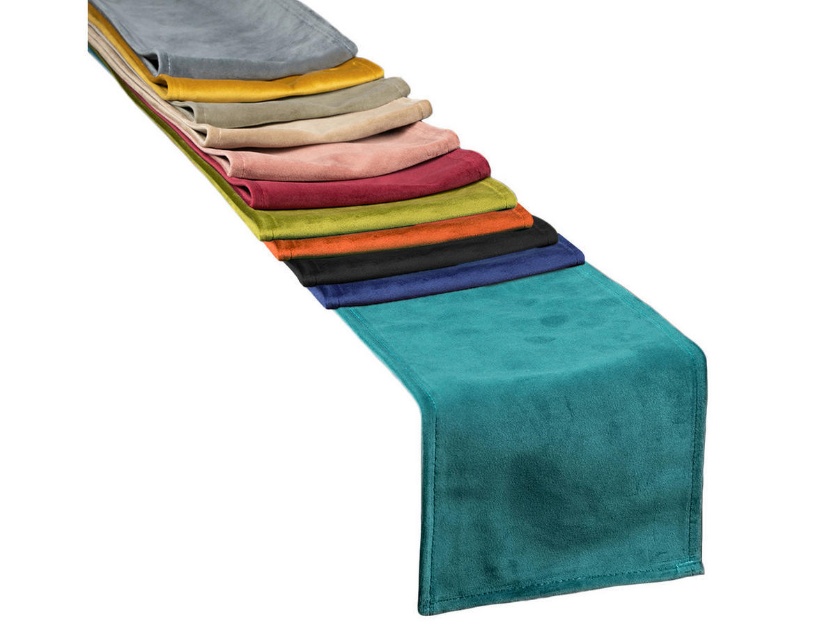 TISCHBAND Samt&Sonders mai-grün 140/18 cm - Olivgrün/Grün, Textil (18/140cm) - beties Heimtextil