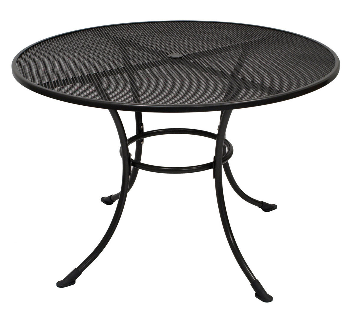 GARTENTISCH Roma 110cm rund mit Schirmloch aus Streckmetall - Grau, Metall (110/110/72cm) - TPFGarden