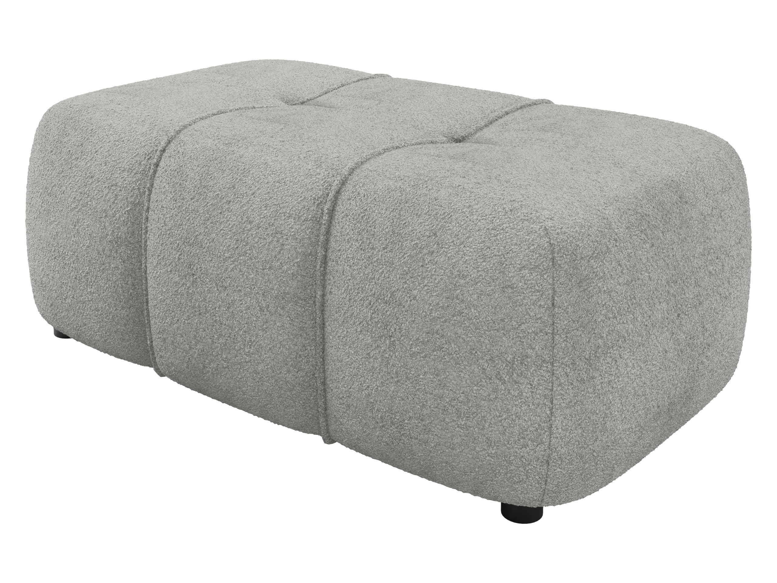 POLSTERHOCKER Furyn Boucle - Schwarz/Grau, Holzwerkstoff/Kunststoff (93/38/62cm) - MIRJAN24