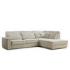 ECKSOFA Kirou Beige grau Chenille-Stoff - Rechts Seite - Greige/Schwarz, Holz/Holzwerkstoff (311/225cm) - Maison de Reve