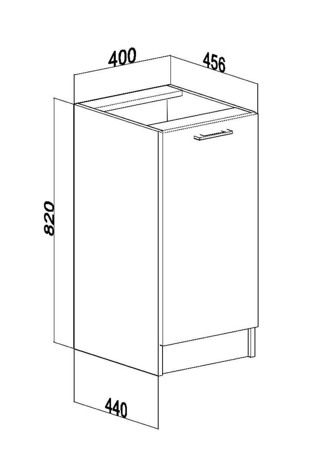 KÜCHENUNTERSCHRANK D40 eiche nelson - Dunkelbraun, Holzwerkstoff (40/82/44cm) - roe furniture