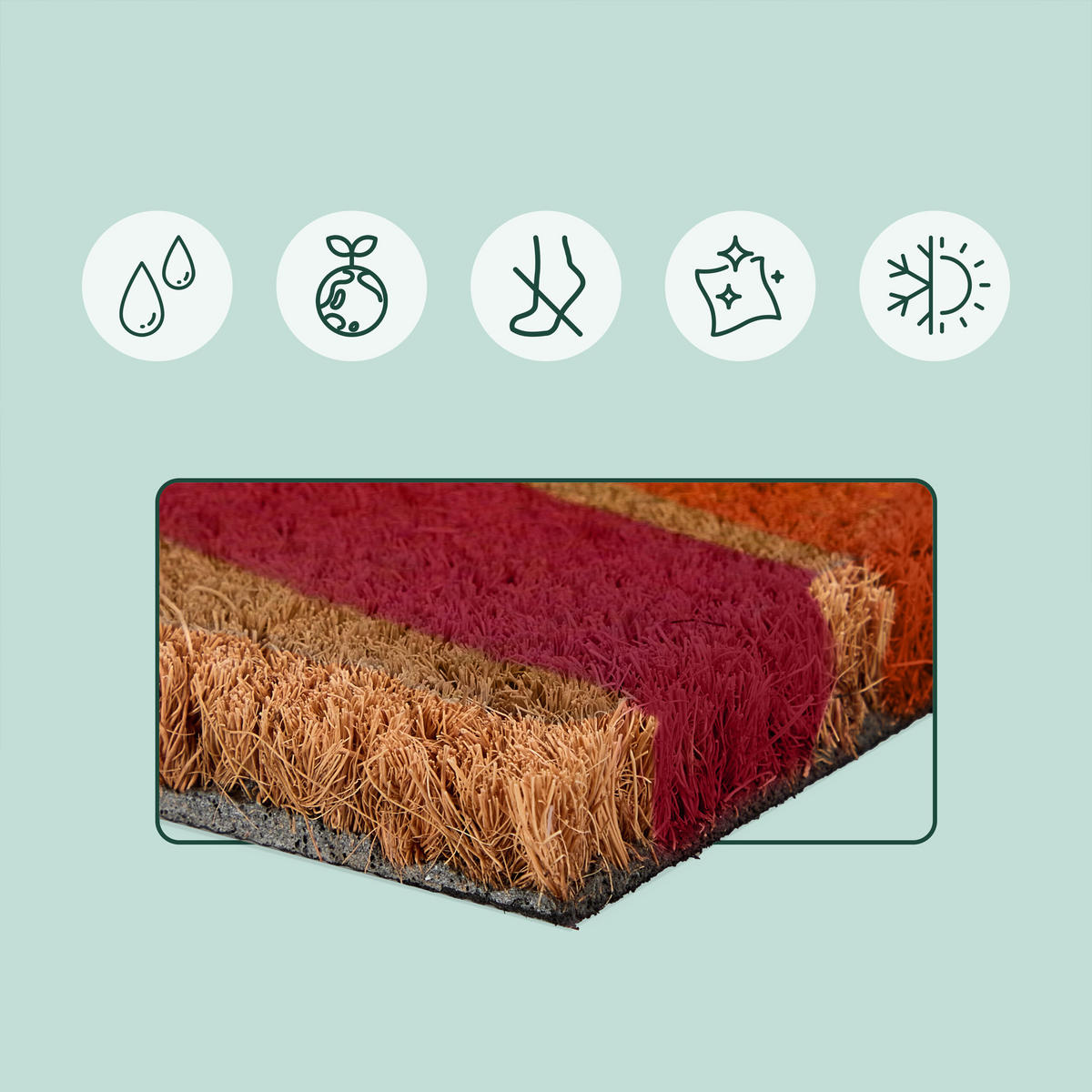 FUSSMATTE - Multicolor, Kunststoff/Textil (80/50cm) - Relaxdays