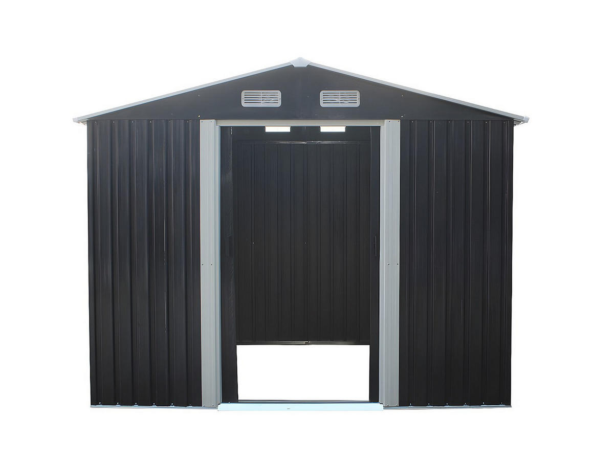SCHREBERGARTENHAUS - 247 cm x 191 cm - metall - anthrazitgrau Manso - Anthrazit, Metall (247/170/191cm) - Vente-Unique