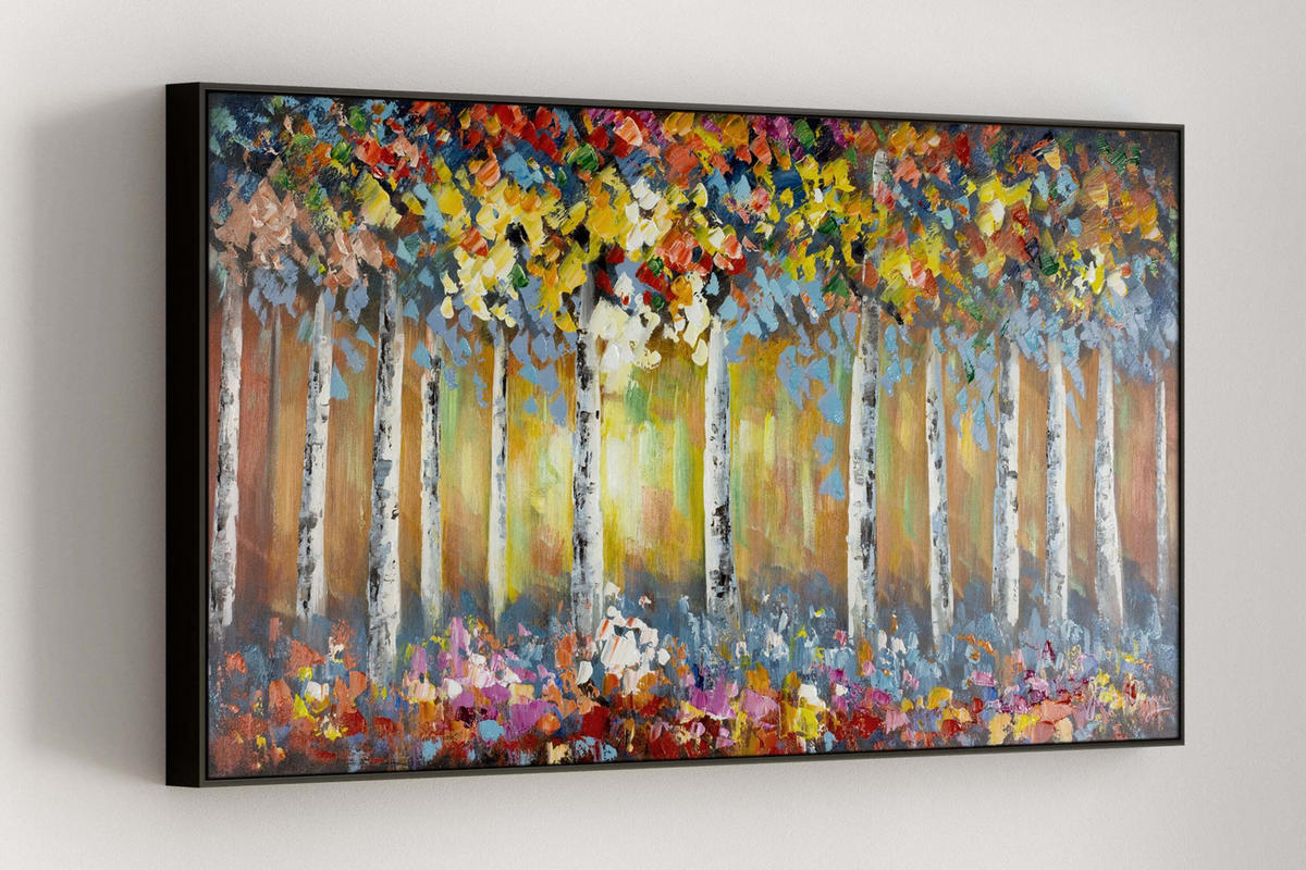 RUČNĚ MALOVANÝ AKRYLOVÝ OBRAZ ZELENÝ, 120/60 CM - zelená barva, dřevo/textil (120/60cm) - KUNSTLOFT