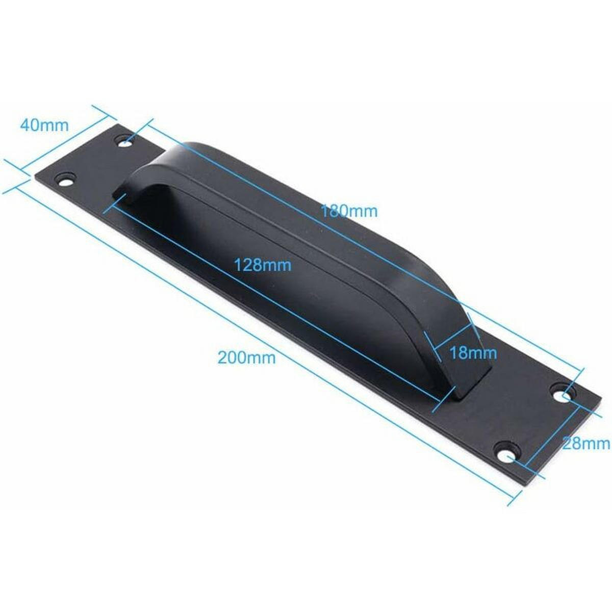 MÖBELGRIFF Schwarz 2er-Set 200 mm Aluminium - Schwarz, Metall (0.4/3.5/2cm)