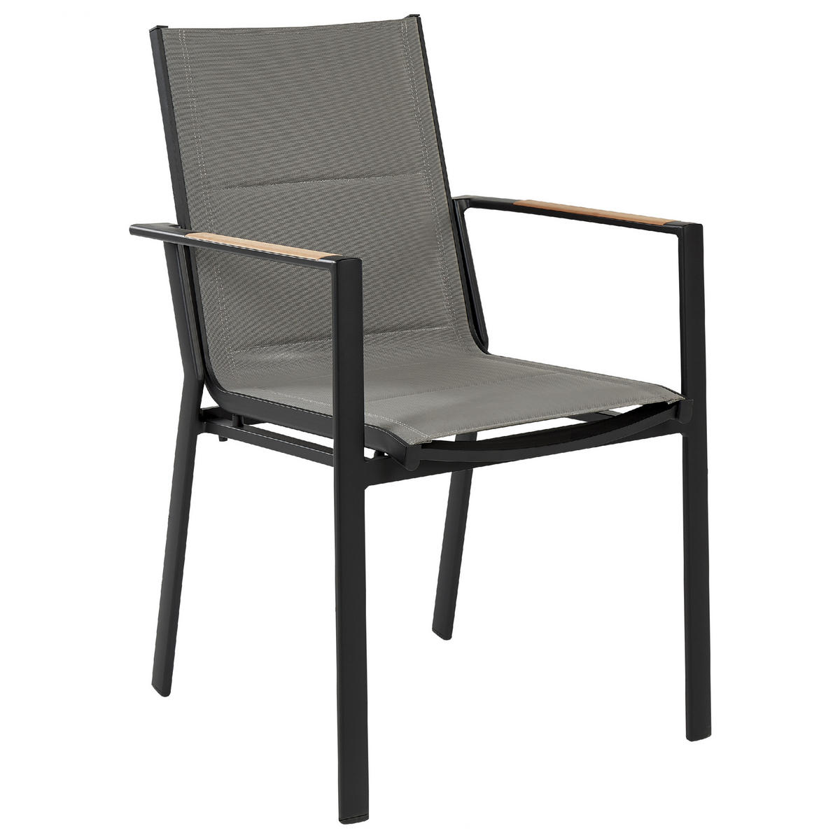 GARTENSTUHL 4er-Set Aluminium schwarz Busseto - Schwarz, Metall (56/90/64cm) - Beliani