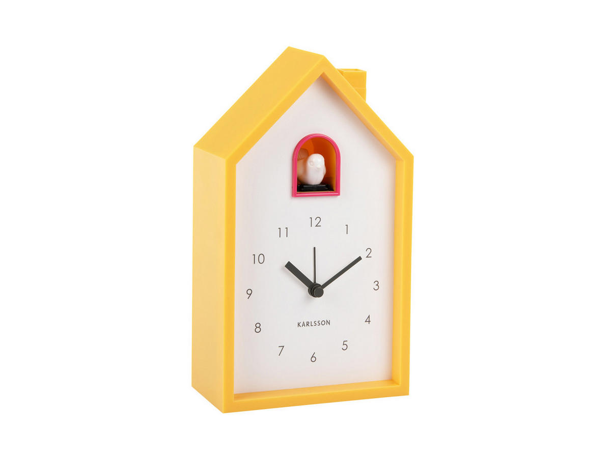 WECKER Modern Cuckoo 12/12/20 cm - Gelb, Kunststoff (12/20/12cm) - Karlsson