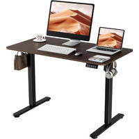 SCHREIBTISCH elektrisch höhenverstellbar 110 x 60 cm Walnuss - Braun, Holzwerkstoff (60/110/73cm)