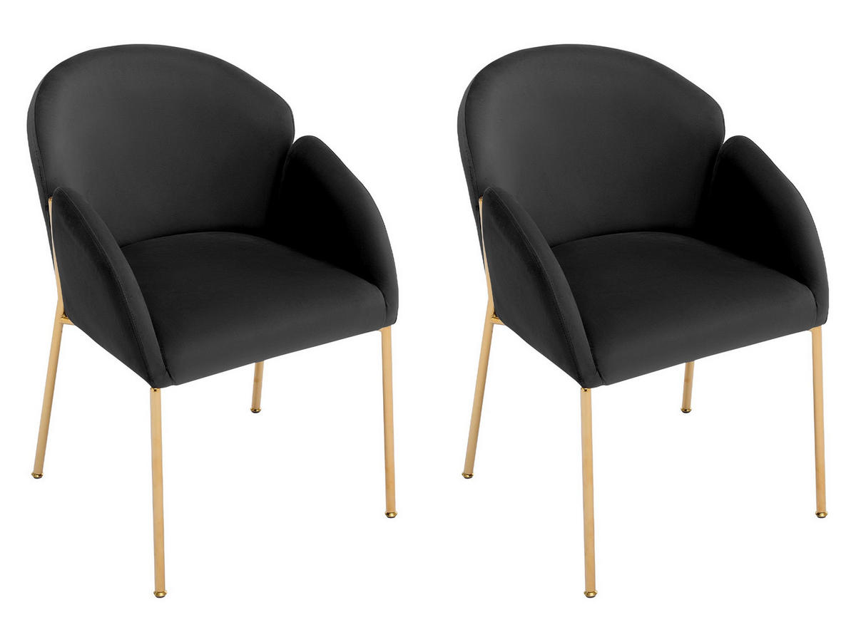 STUHL-SET Muz DC-1257/GL - Goldfarben/Schwarz, Textil/Metall (56/80/63cm) - MIRJAN24