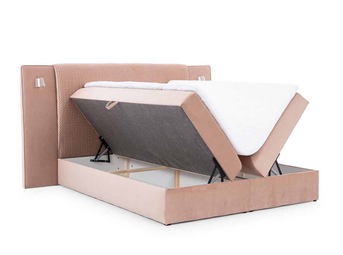 BOXBETT Marten Magic Velvet Set.1 - Braun, Holzwerkstoff/Textil (160/200cm) - Fun Möbel