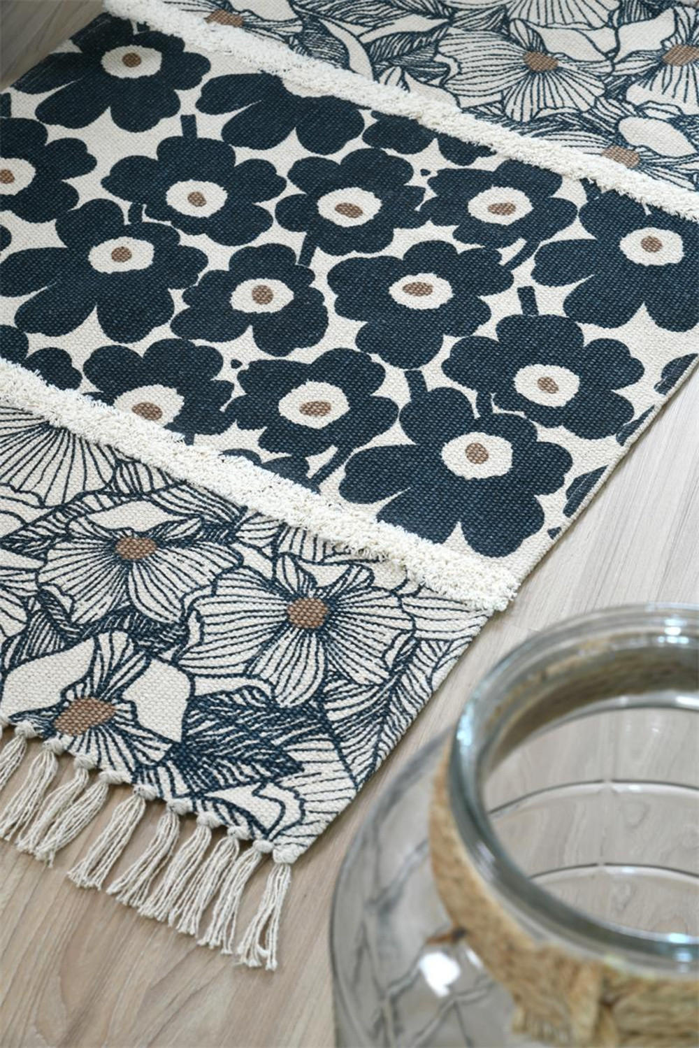 BAUMWOLLTEPPICH Eugenie 60/90 cm - Multicolor, Naturmaterialen (90/60cm)