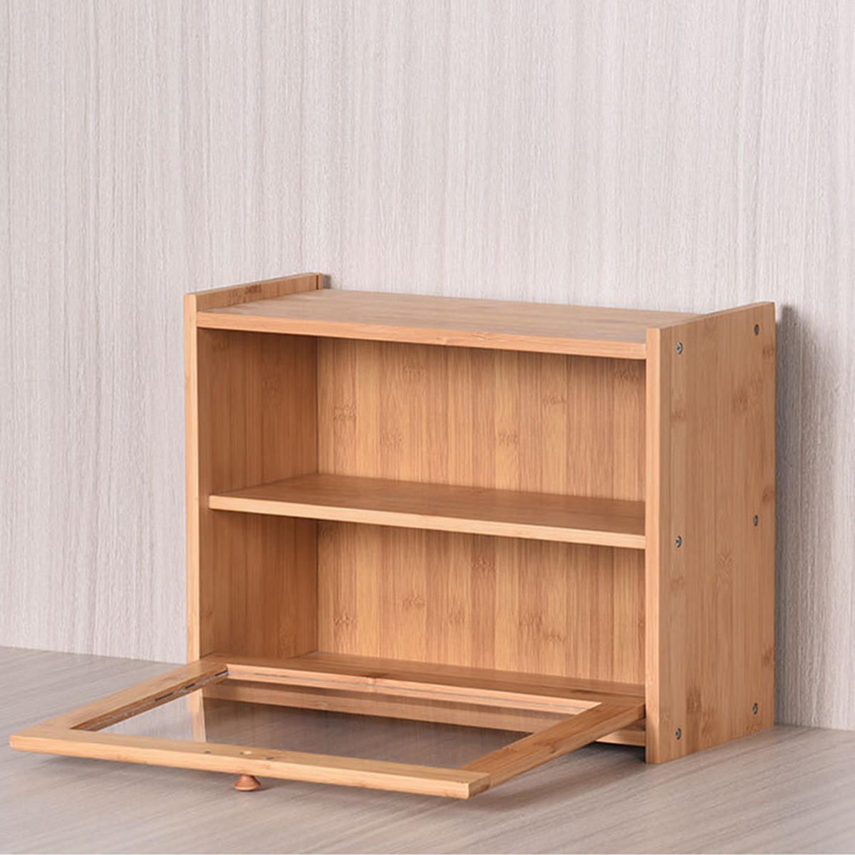 BROTKASTEN aus Bambus in Natur Farbe mit zwei Fächern Rechteckig Umweltfreundlich & ungiftig 40 x 17 x 31 cm - Naturfarben, Naturmaterialien (40/31/17cm) - Livingandhome