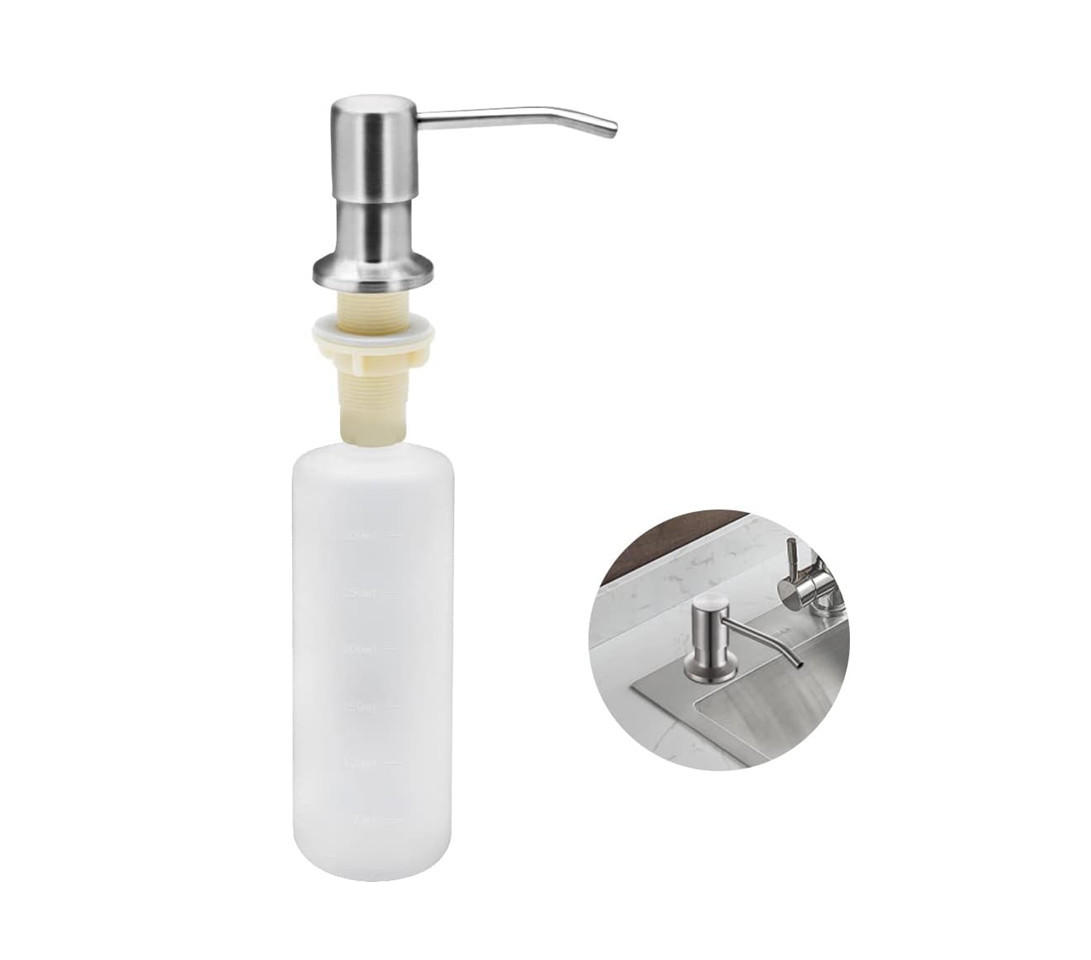 SEIFENSPENDER , Küchenspülen-Seifenspender, 300 ml - Weiß, Metall (10/6/18cm) - BELZ