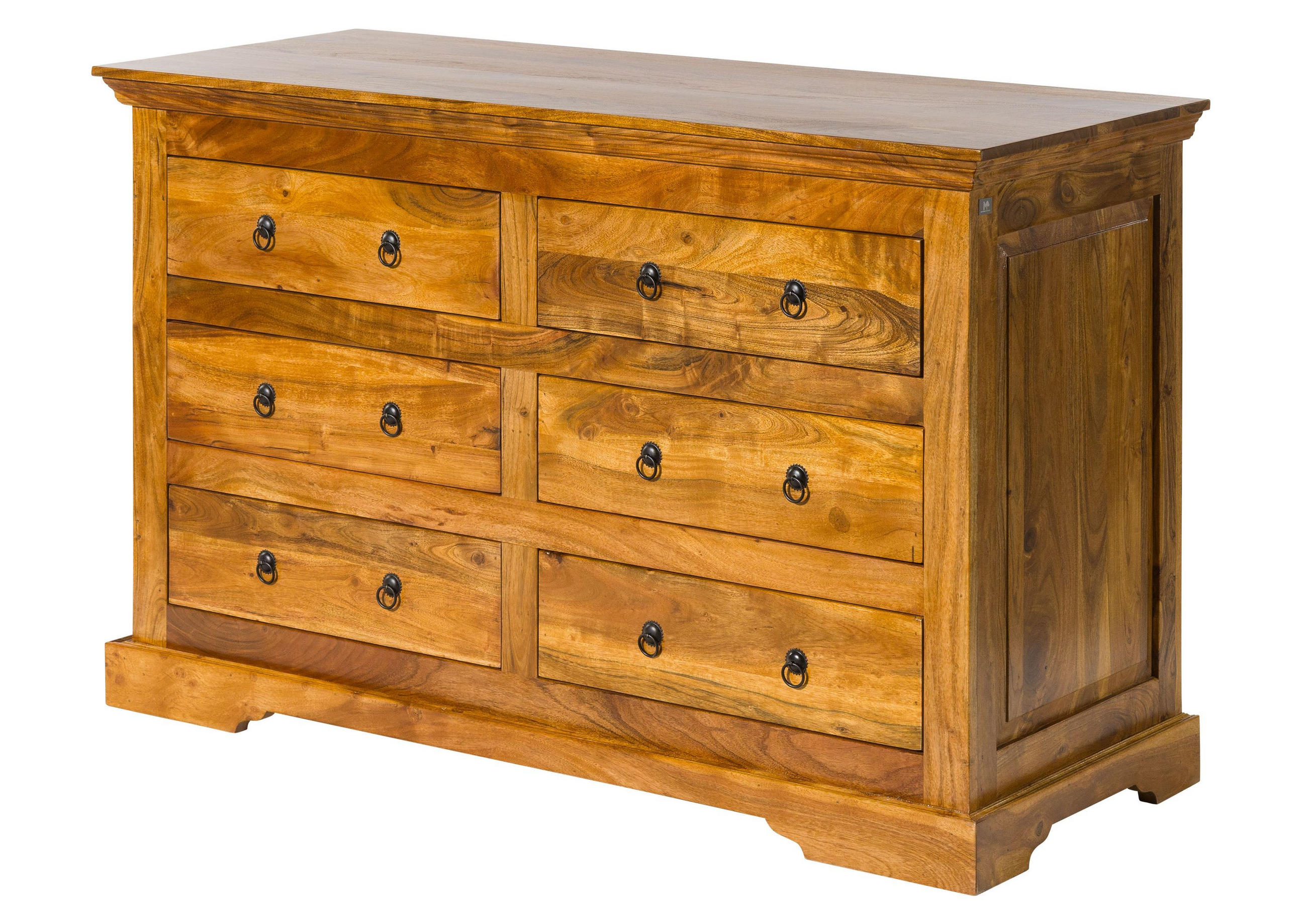 KOMMODE Akazie 145x58x90 honig lackiert OXFORD #0447 - Braun, Holz (145/90/58cm) - Massivmoebel24