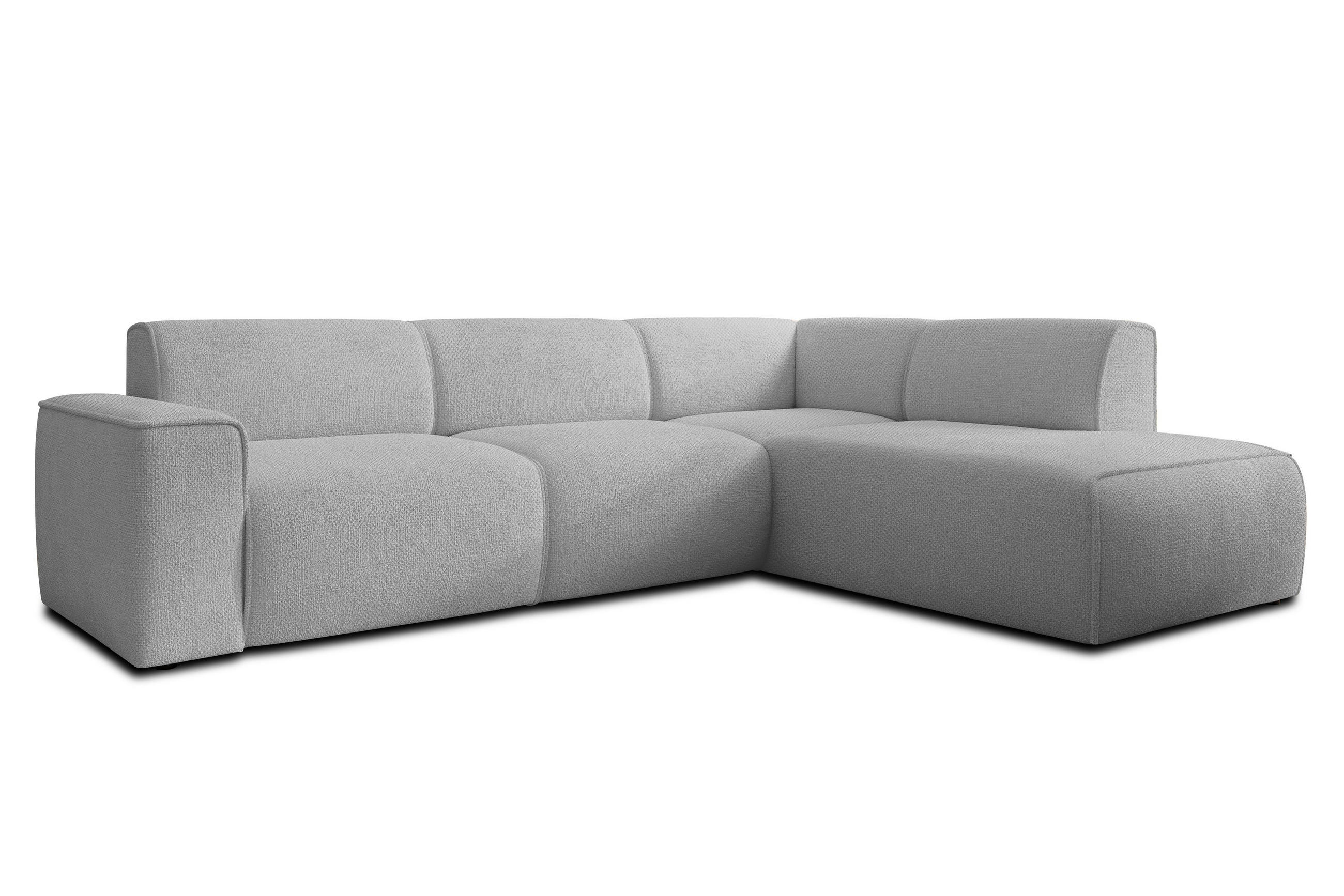 ECKSOFA L Form Didim Hellgrau 292/220/78 cm – großes Sofa stilvoll & bequem R - Hellgrau/Schwarz, Kunststoff/Textil (292/220cm) - AX Living
