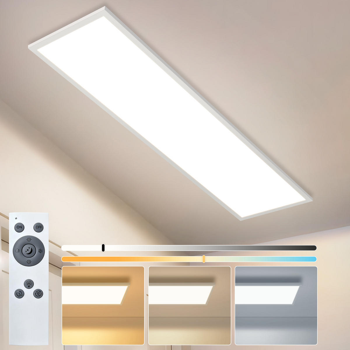 LED DECKENLEUCHTE Ixmar 100/25/5 cm - Weiß, Kunststoff/Metall (100/25/5cm) - ZMH