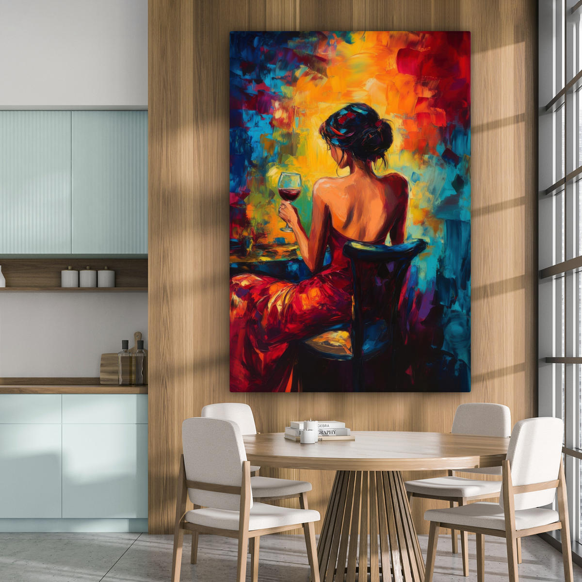 SLIKA NA PLATNU Vino 90x140 cm - bordo, tekstil (90/140cm) - MuchoWow